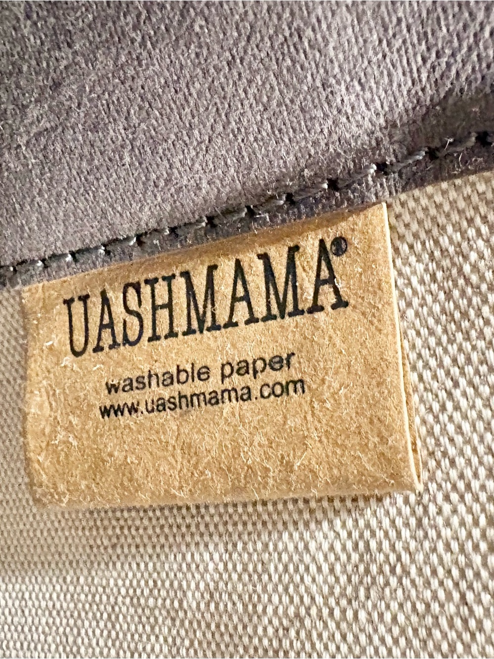 Uashmama dark grey washable paper tote - Picture 4 of 7